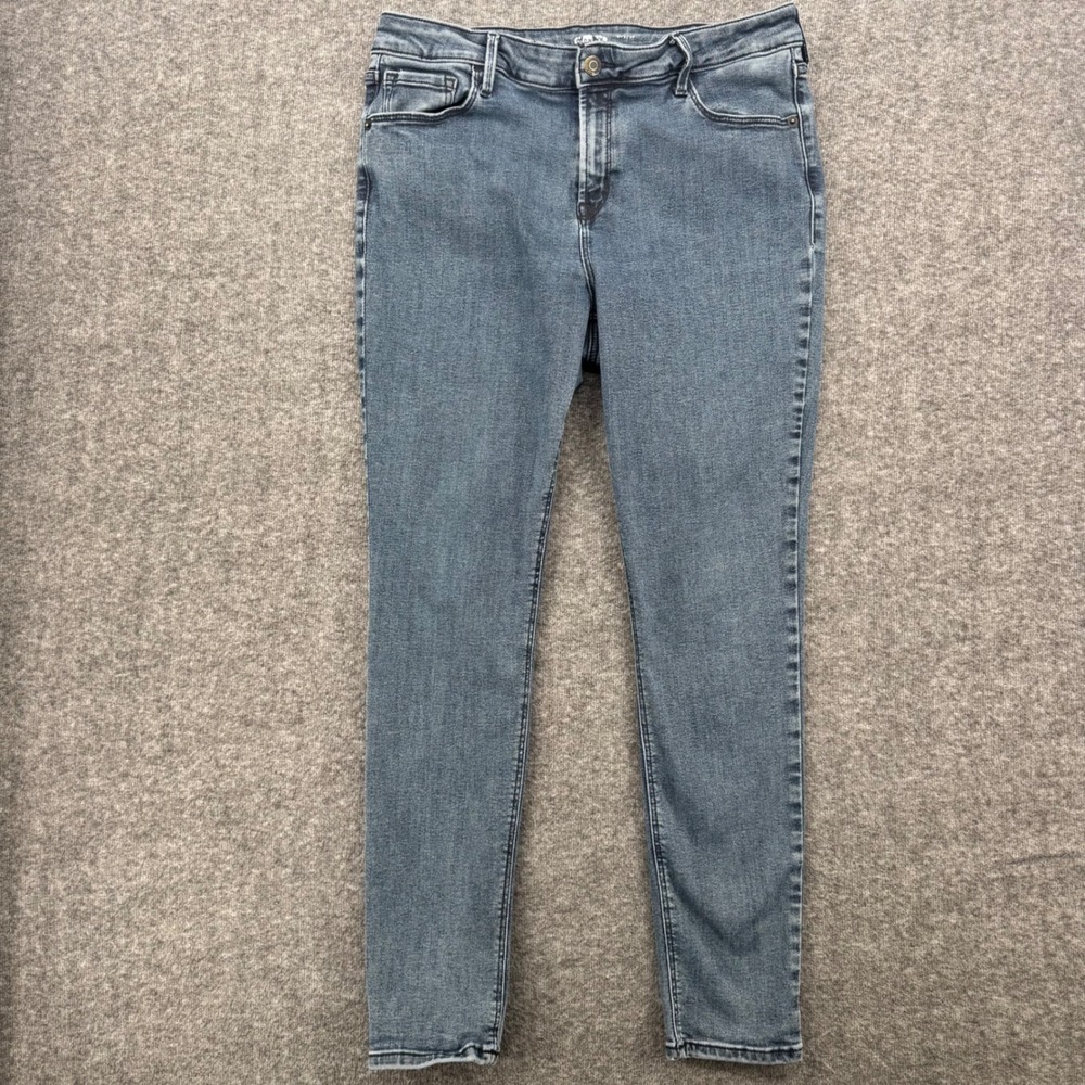 Old Navy Rockstar Super Skinny Jeans Womens 14 Blue Medium Wash Mid Rise Stretch